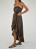 Abito fascia frappa cotone marrone