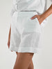 Shorts tasche lino bianco