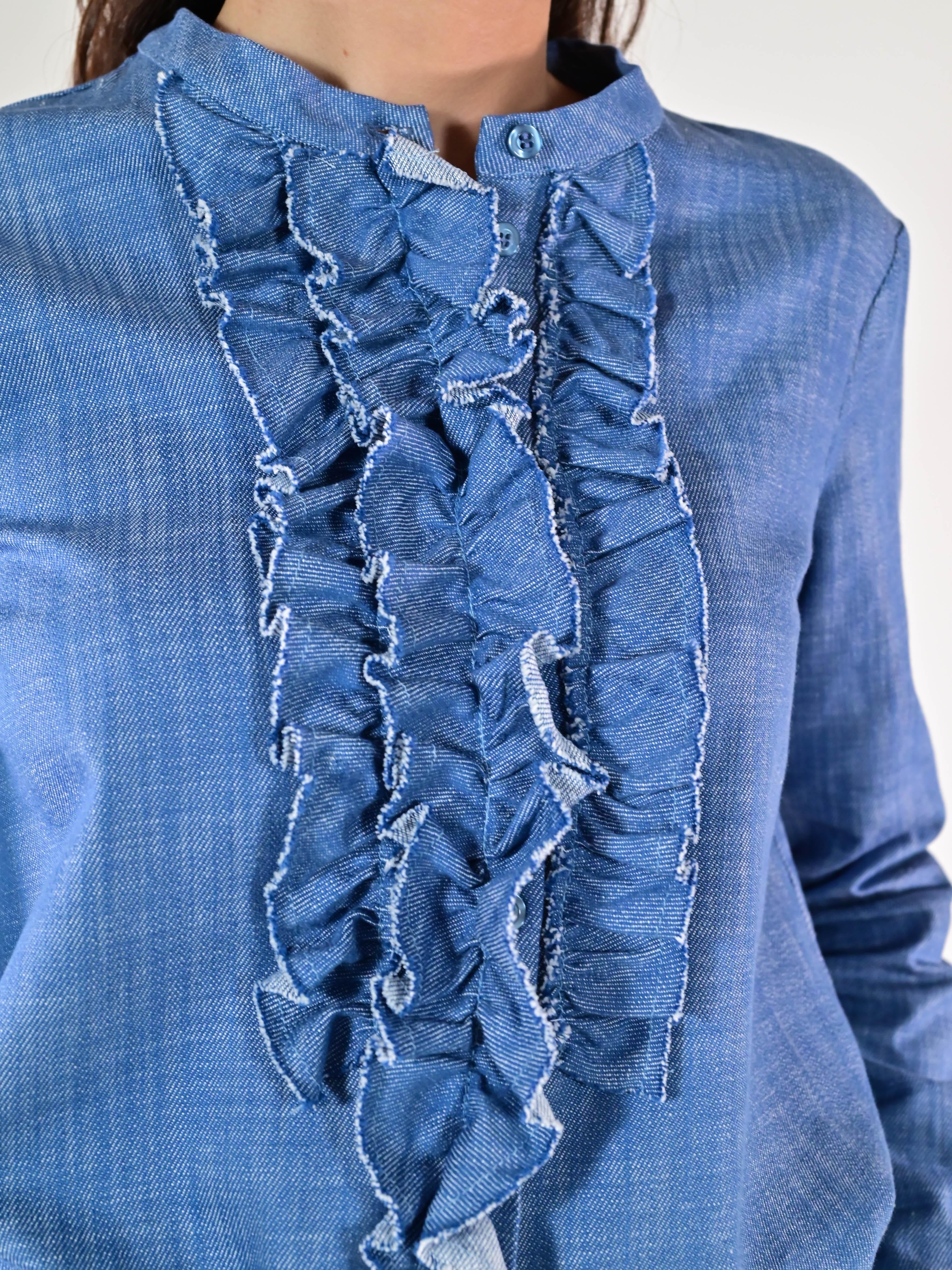 Camicia ruchés cotone VBPE251562035 DENIM LALTRA|STORIA 