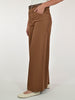 Pantalone palazzo con cinta cotone bruciato
