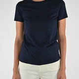 T-shirt slim girocollo cotone blu M1107-TP-BAS11 BLU LALTRA|STORIA 
