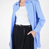Camicia basic lunga cotone azzurro C5645-NT/BAS21 RIGA AZZURRA LALTRA|STORIA 