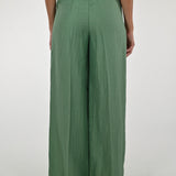 Pantalone palazzo cangiante lino salvia CPPE25432434 SALVIA LALTRA|STORIA 