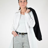 Camicia basic lunga cotone bianco C5645-NT/BAS21 BIANCO LALTRA|STORIA 
