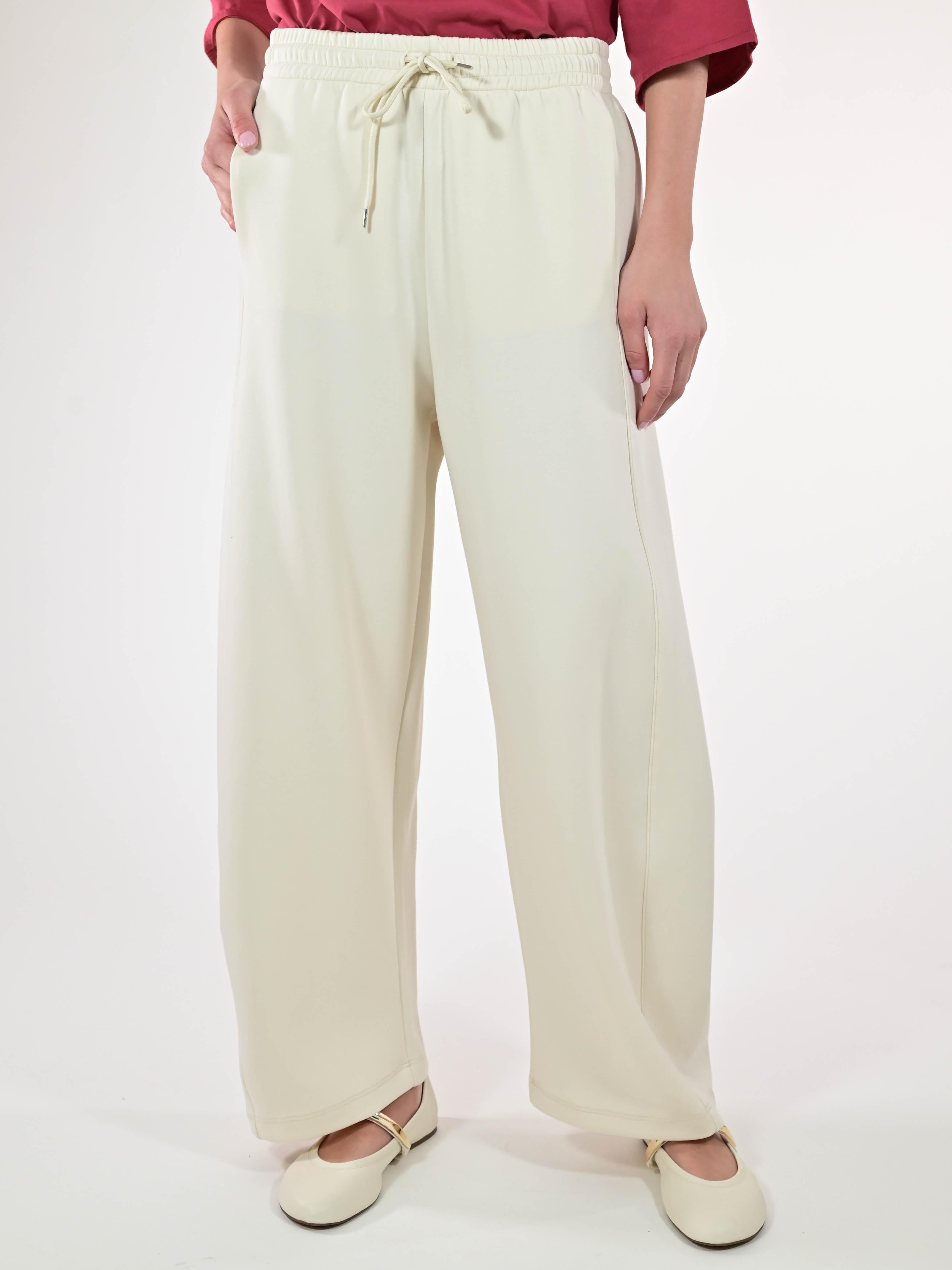 Pantalone carrot fit accoppiato cotone burro P1100432 BURRO LALTRA|STORIA 