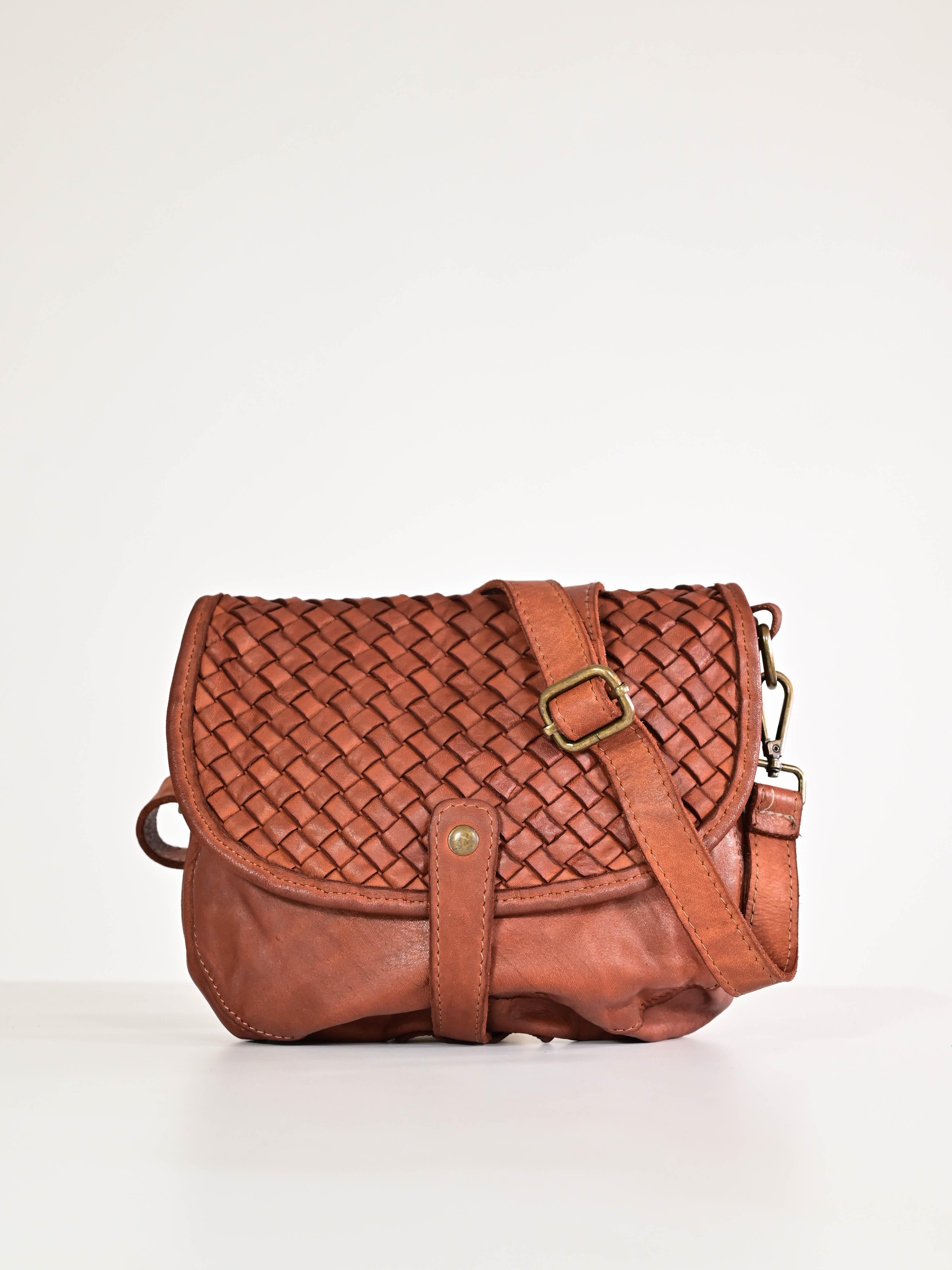 Borsa tolfina patta intreccio vera pelle cuoio CPFBD4544 CUOIO LALTRA|STORIA 