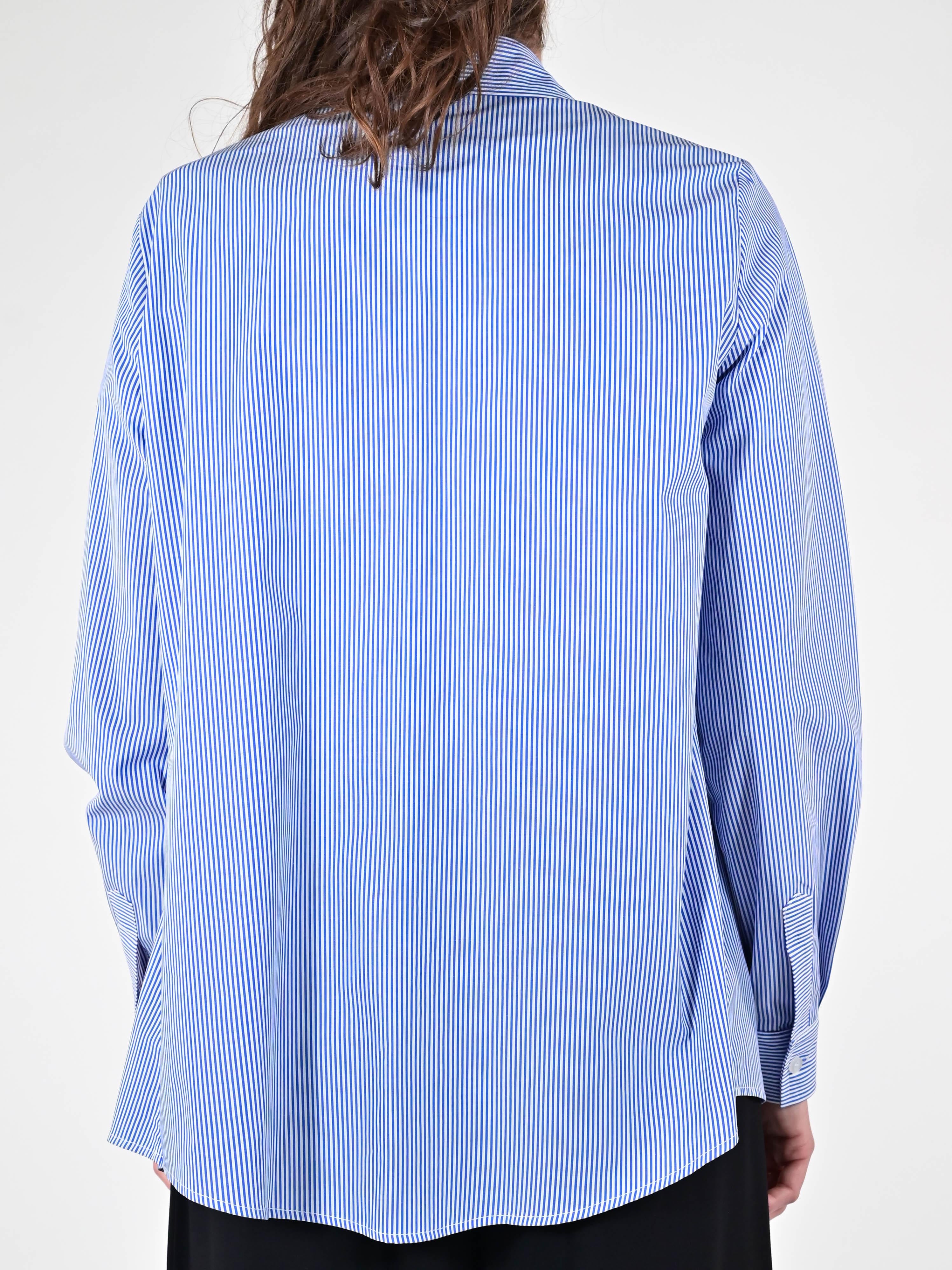 Camicia righe tasche cotone blu C5569-T182-BAS27 RIGA BLU LALTRA|STORIA 