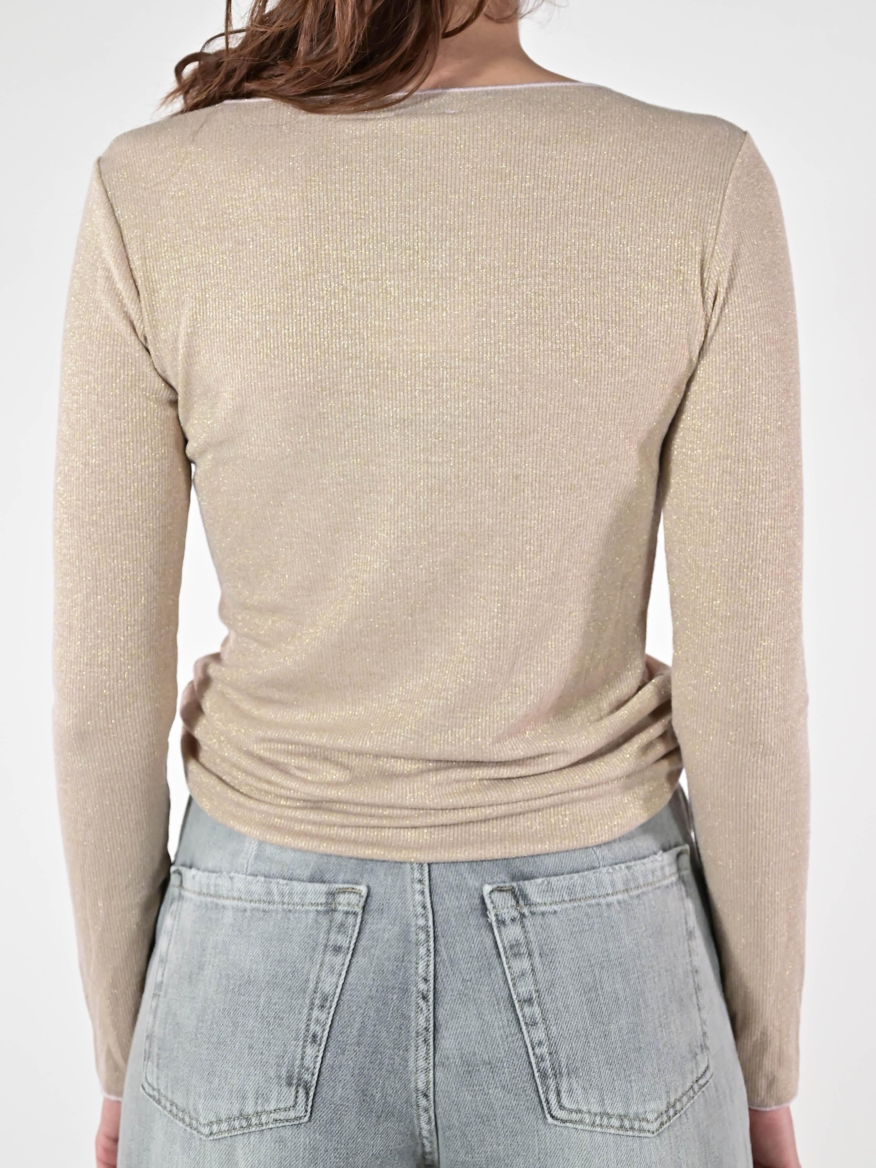 Maglia coste lurex frullino cipria JS12635/9178 CIPRIA LALTRA|STORIA 