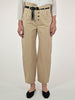 Pantalone bottoni cotone beige