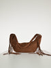 Borsa marsupio frange camoscio cuoio