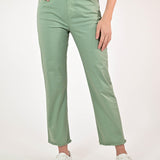 Pantalone slim in gabardine cotone verde salvia P1091029 VERDE SALVIA LALTRA|STORIA 