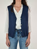 Gilet bottoni filato cotone blu