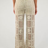 Pantalone macramè cotone burro CH9500812 BURRO LALTRA|STORIA 