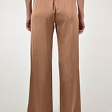 Pantalone palazzo raso viscosa mocha mou P1097224 MOCHA MOUSSE LALTRA|STORIA 