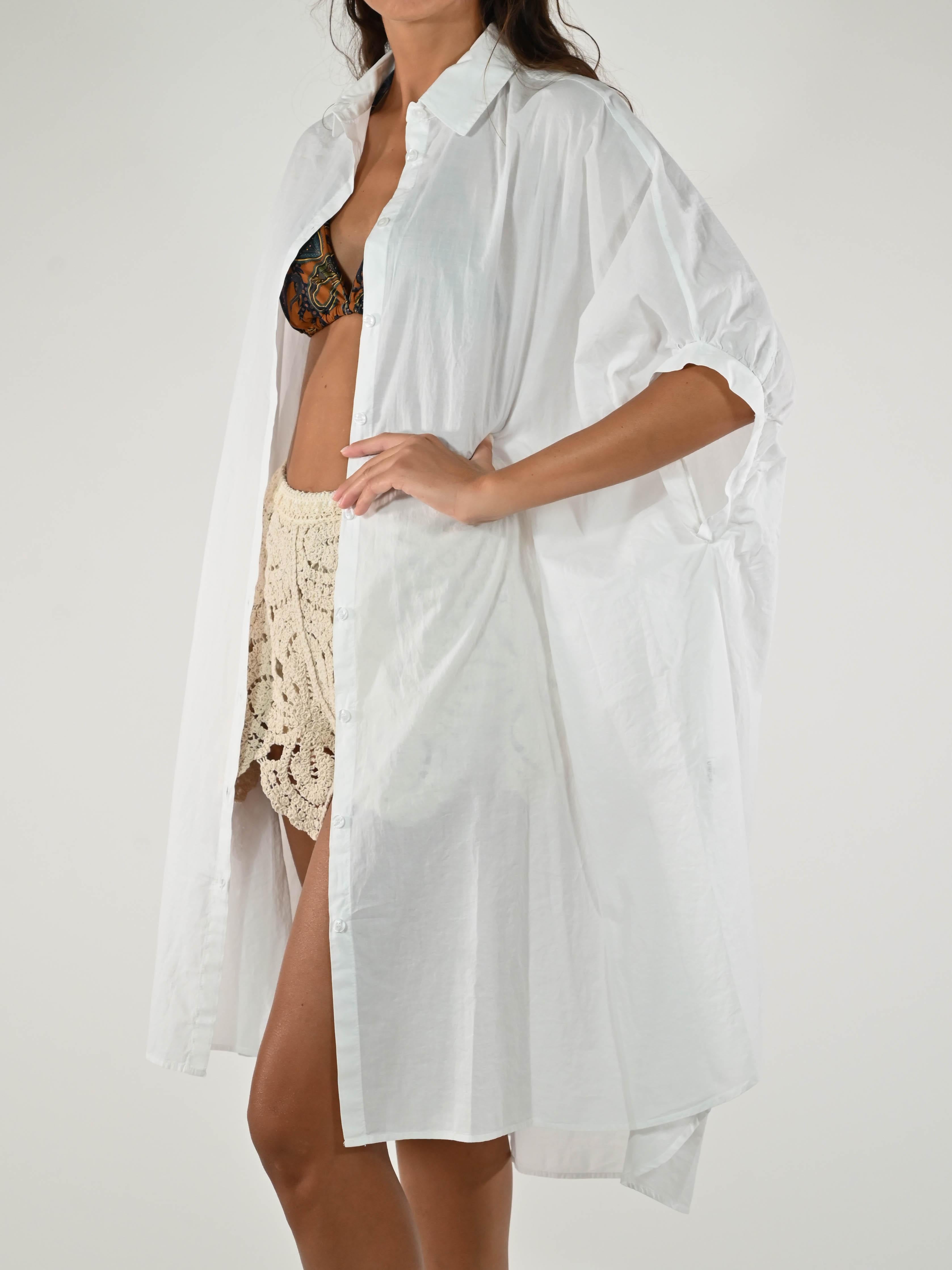 Abito camicia cotone bianco A-02346 BIANCO LALTRA|STORIA 