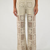 Pantalone macramè cotone burro CH9500812 BURRO LALTRA|STORIA 