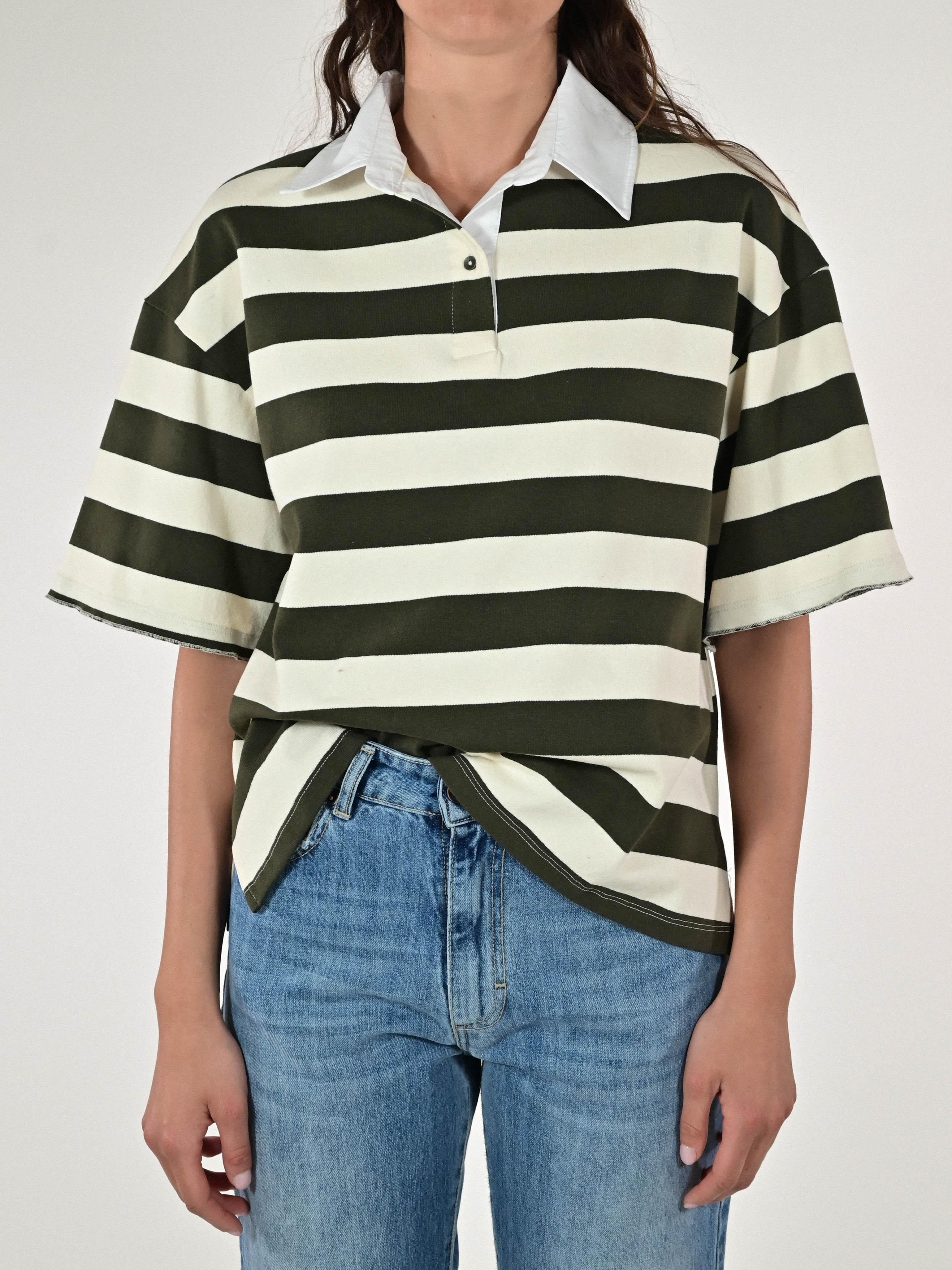 Maglia polo righe cotone verde M1104524 VERDE LALTRA|STORIA 
