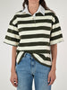 Maglia polo righe cotone verde