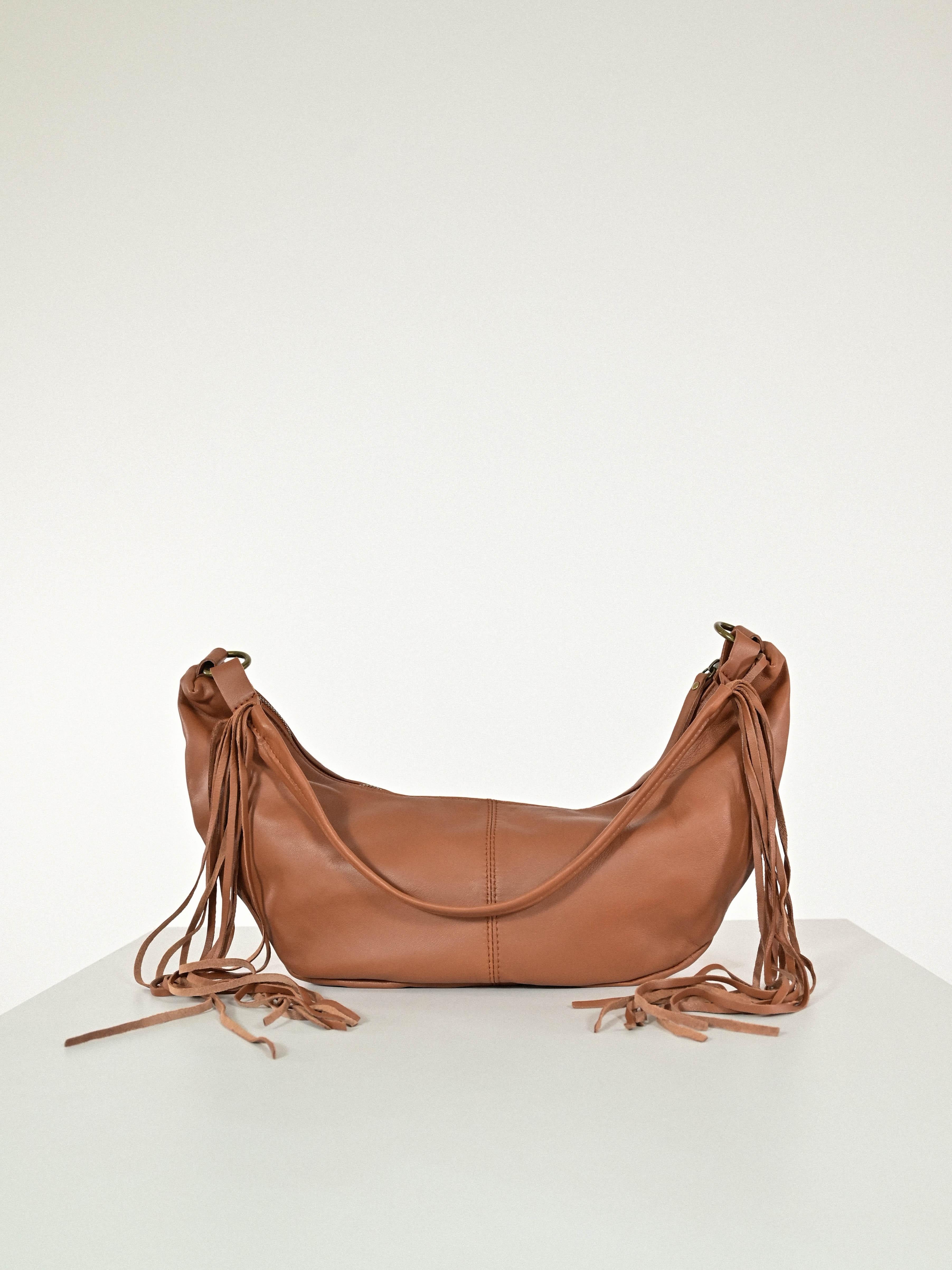 Borsa marsupio frange vera pelle cuoio GGAR12028 CUOIO LALTRA|STORIA 