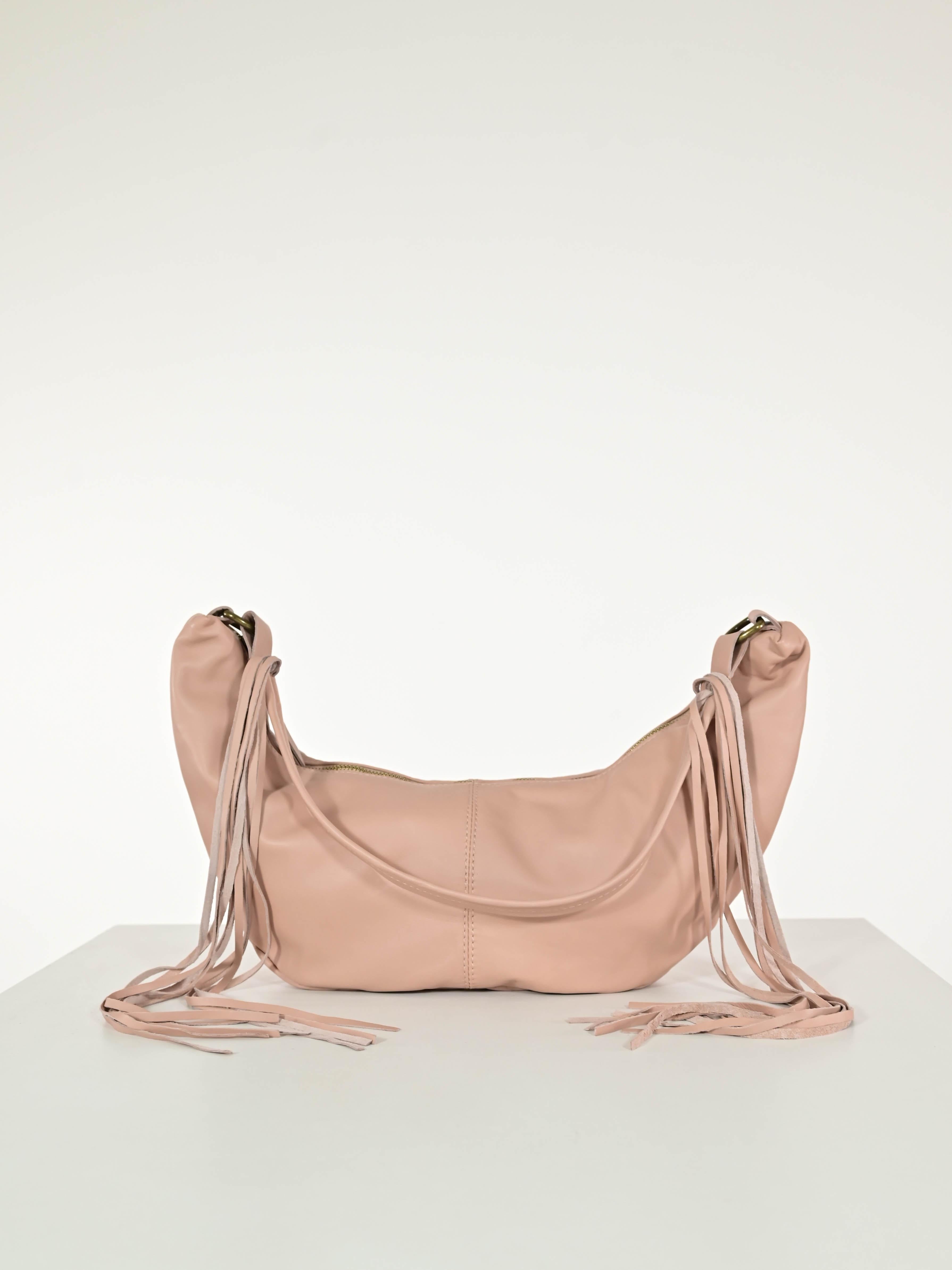 Borsa marsupio frange vera pelle cipria GGAR12028 CIPRIA LALTRA|STORIA 