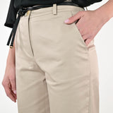 Pantalone gamba dritta in cotone beige P1100227 BEIGE LALTRA|STORIA 