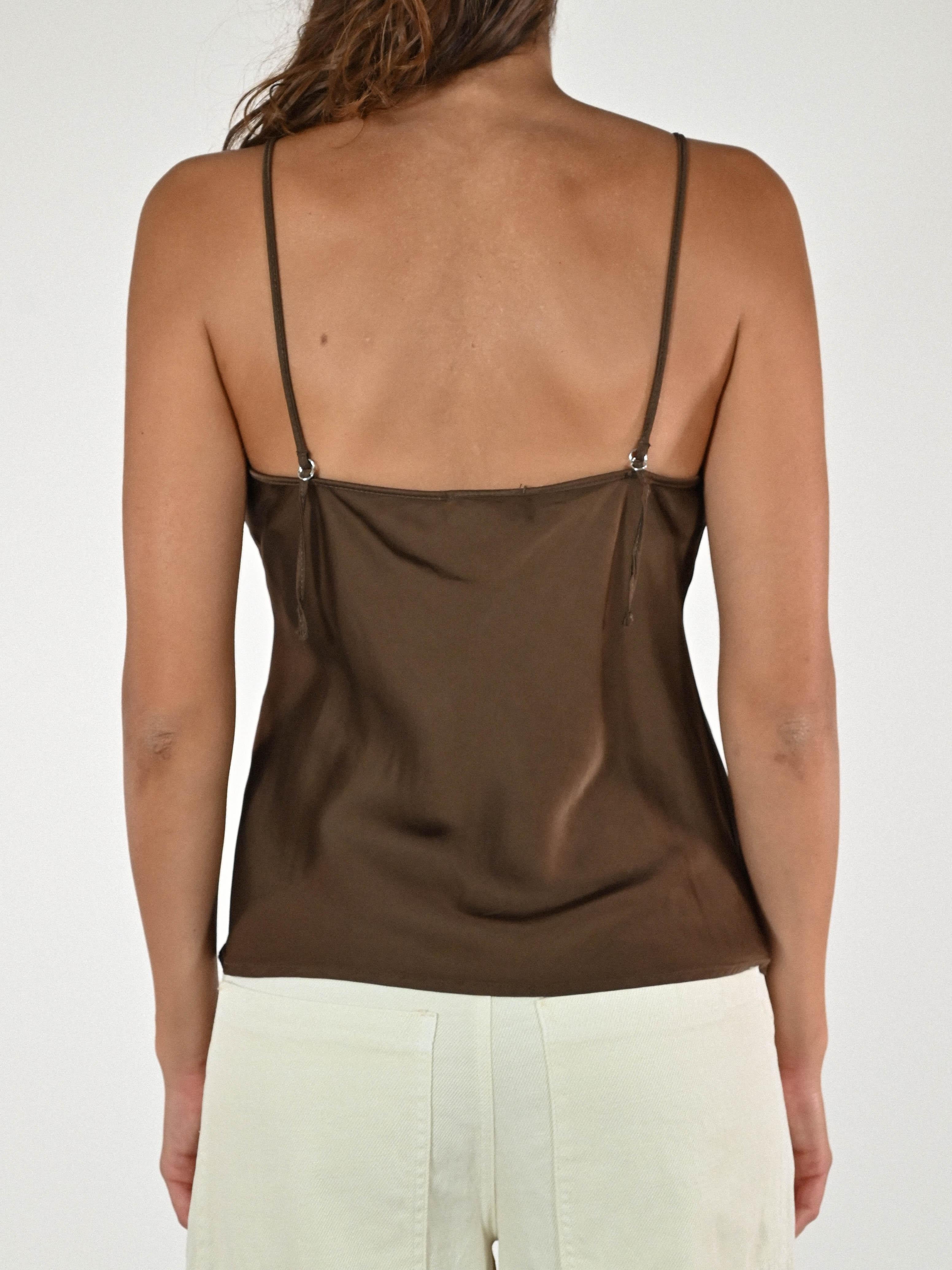 Top raso viscosa marrone T1111417 MARRONE LALTRA|STORIA 