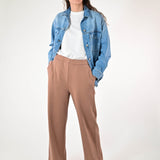 Pantalone felpa gamba diritta cotone mocha mousse P1097628 MOCHA MOUSSE LALTRA|STORIA 