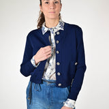 Giacchina bottoni oro viscosa blu E-2520859 BLU LALTRA|STORIA 