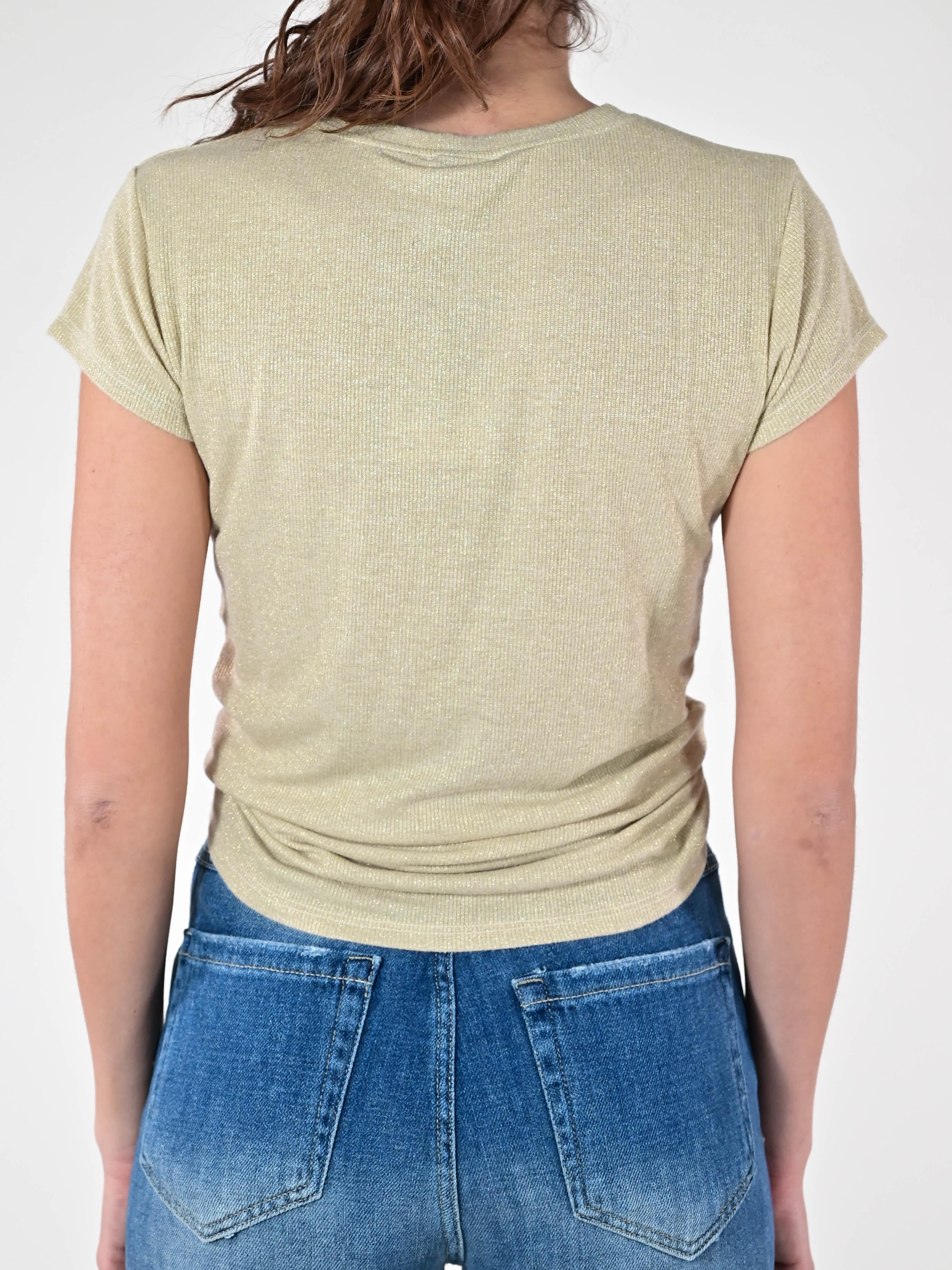 Maglia coste lurex manica corta oro JS19598/9178 ORO LALTRA|STORIA 