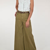 Pantalone palazzo con cinta cotone militare CPPE25420632 MILITARE LALTRA|STORIA 