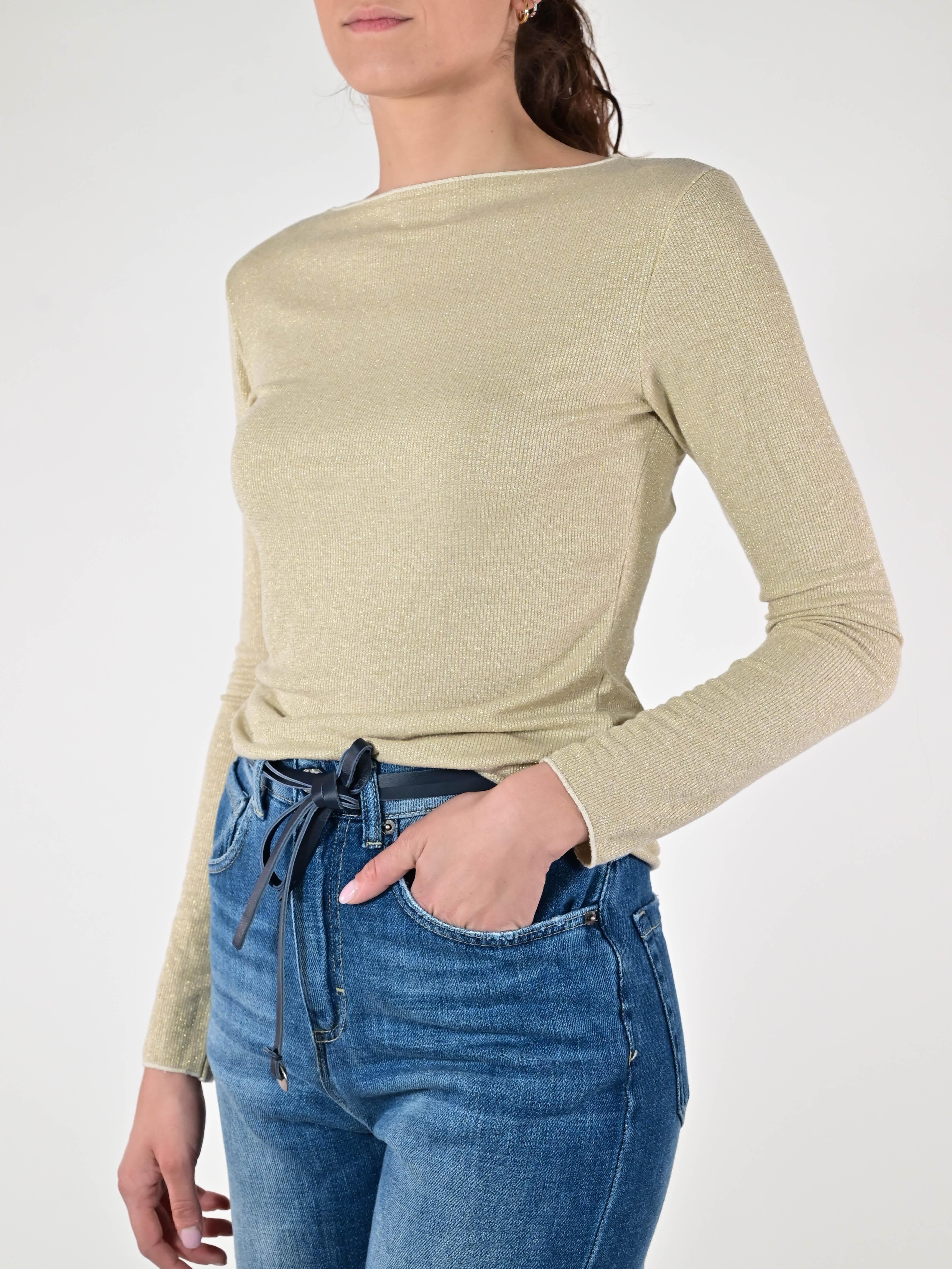 Maglia coste lurex frullino oro JS12635/9178 ORO LALTRA|STORIA 