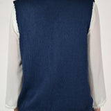 Gilet bottoni filato cotone blu MJ2571710 BLU LALTRA|STORIA 
