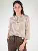 Casacca a V davanti in cotone a righe