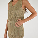 Canotta crochet lurex viscosa oro TP6821-T183-BAS15 ORO LALTRA|STORIA 