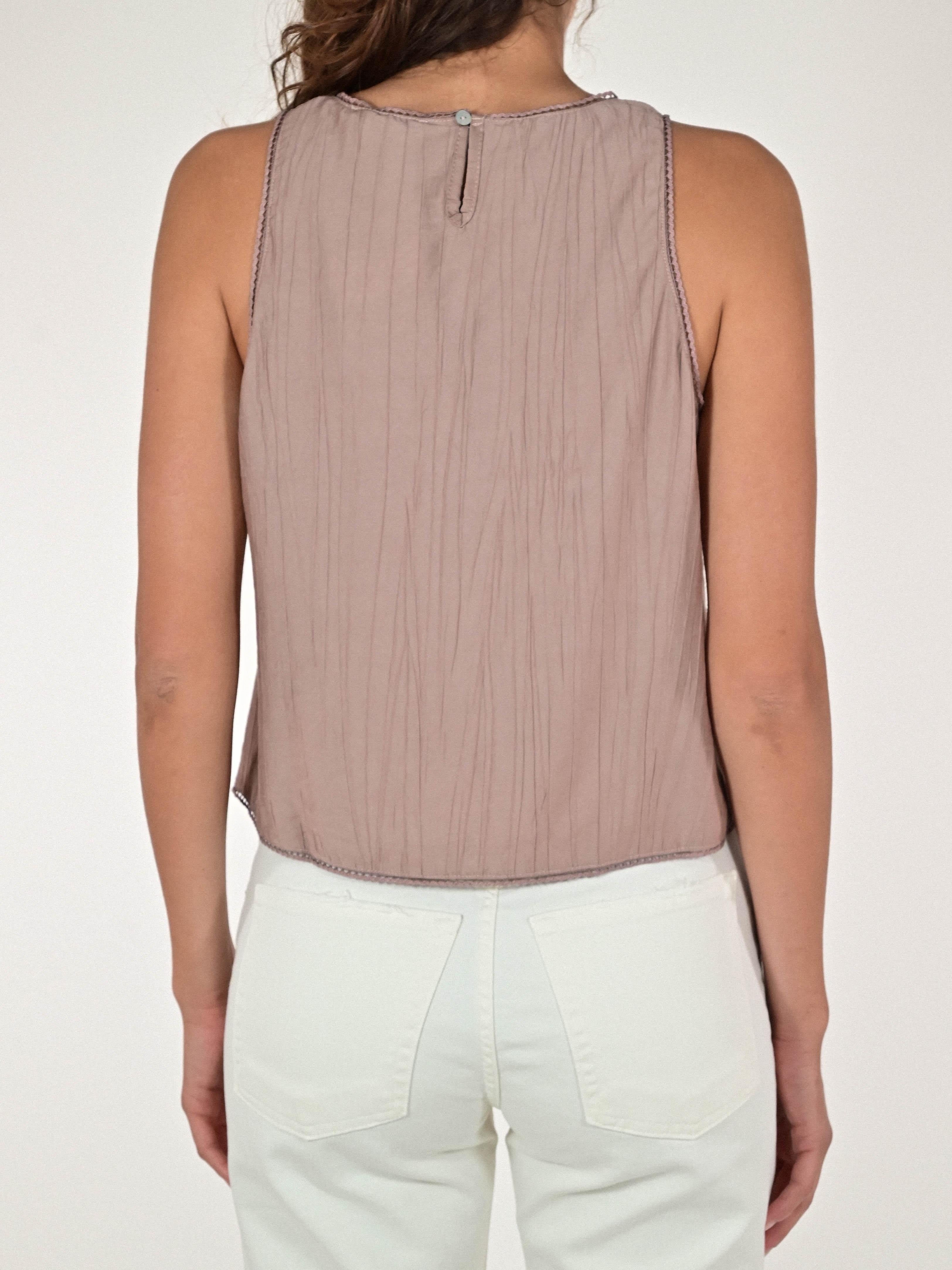 Camicia smanicata viscosa cipria C1092819 CIPRIA LALTRA|STORIA 