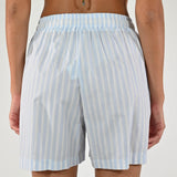 Shorts righe cotone C1PSOMPT7916 CELESTE LALTRA|STORIA 