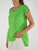 T-shirt scollo V frappa cotone verde