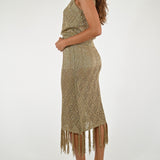 Gonna crochet lurex viscosa oro G6825-T183-BAS25 ORO LALTRA|STORIA 