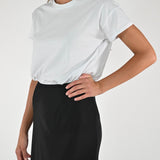 T-shirt girocollo cotone bianco M1488-TP-BAS11 BIANCO LALTRA|STORIA 