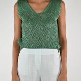 Gilet traforato lurex verde CHGTL6 VERDE LALTRA|STORIA 