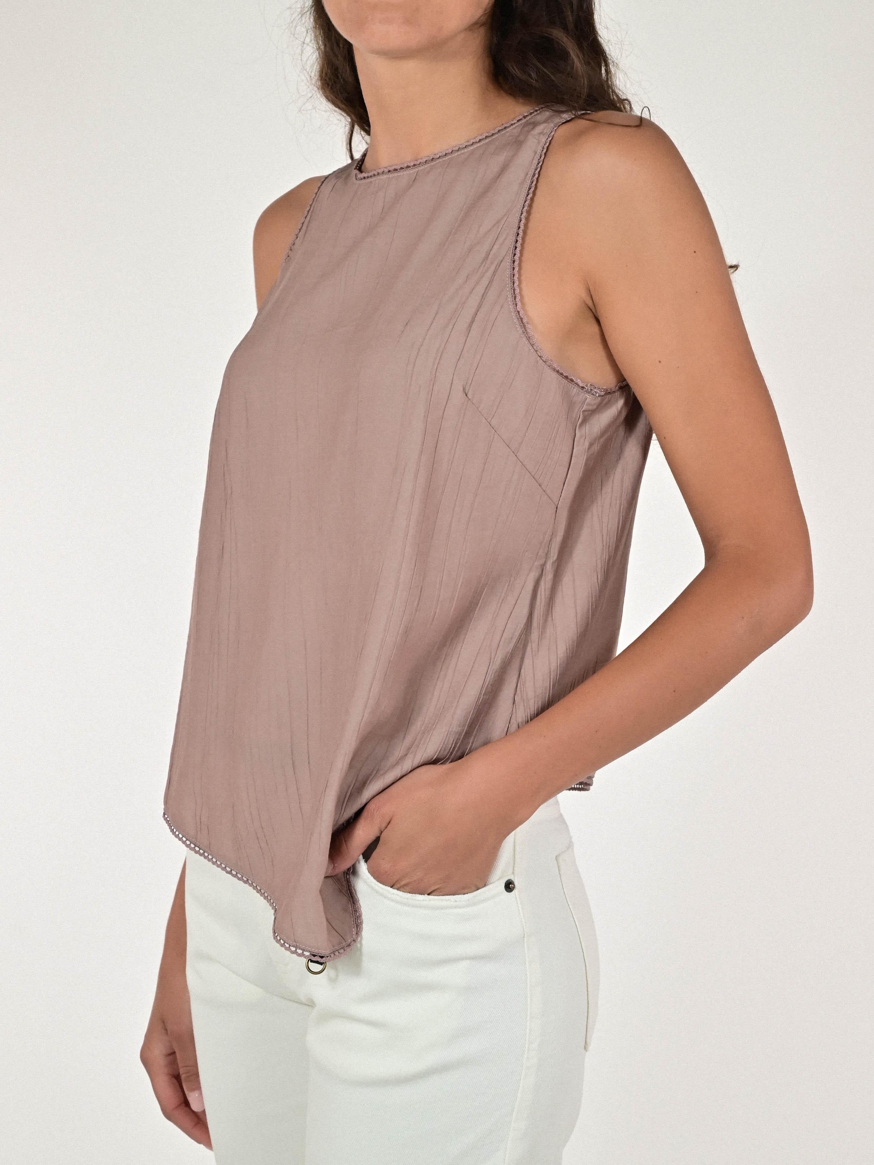 Camicia smanicata viscosa cipria C1092819 CIPRIA LALTRA|STORIA 