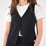 Gilet tasche viscosa nero VBPE252560435 NERO LALTRA|STORIA 