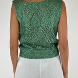 Gilet traforato lurex verde CHGTL6 VERDE LALTRA|STORIA 