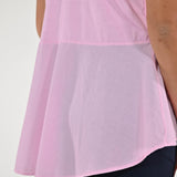 T-shirt scollo V frappa cotone rosa M1117-36-SW/BAS6 ROSA LALTRA|STORIA 
