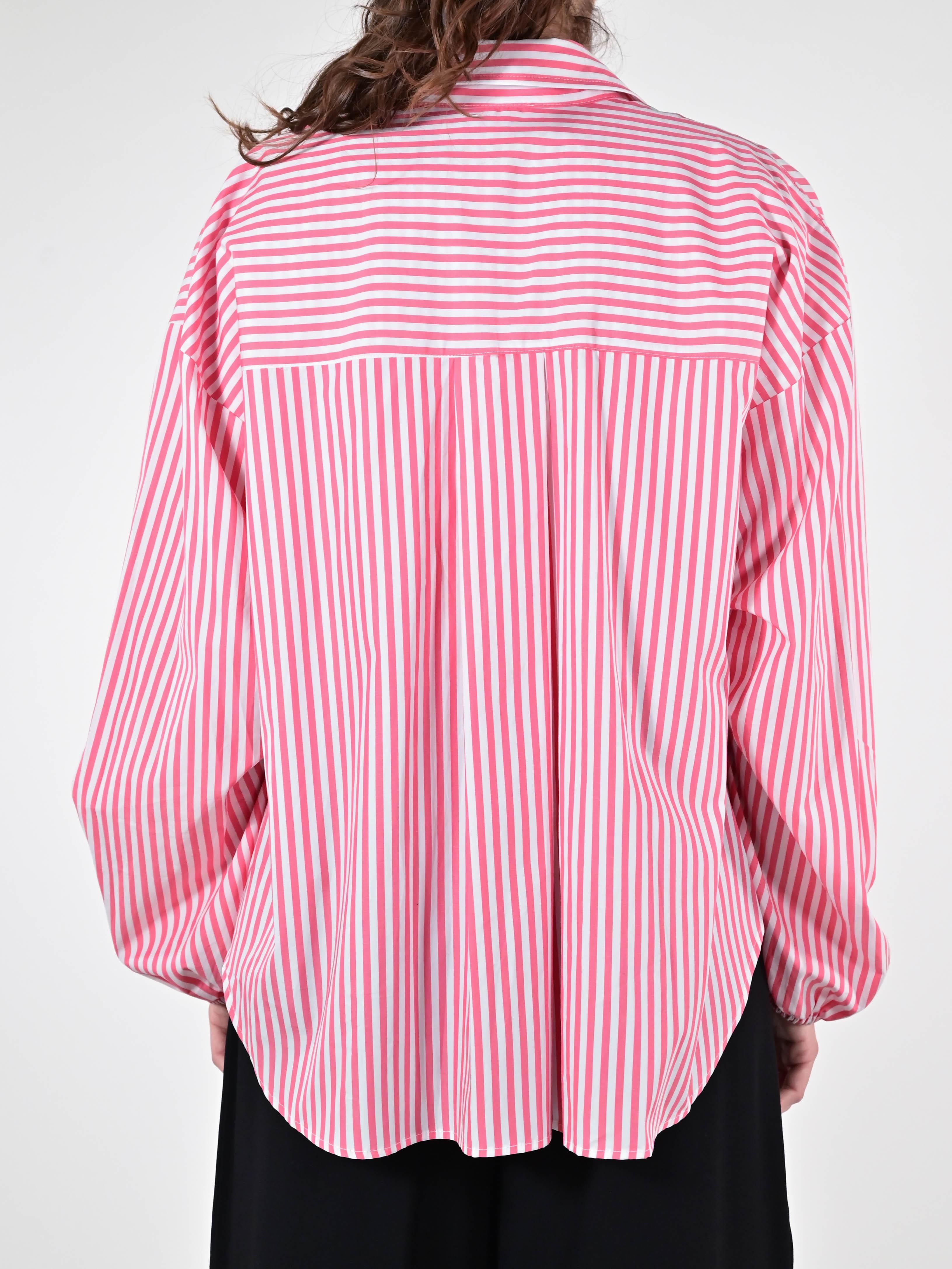Camicia pieghe manica in cotone rossa C663425 RIGA ROSSA LALTRA|STORIA 