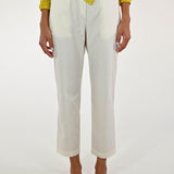 Pantalone elastico vita cotone burro P1107023 BURRO LALTRA|STORIA 