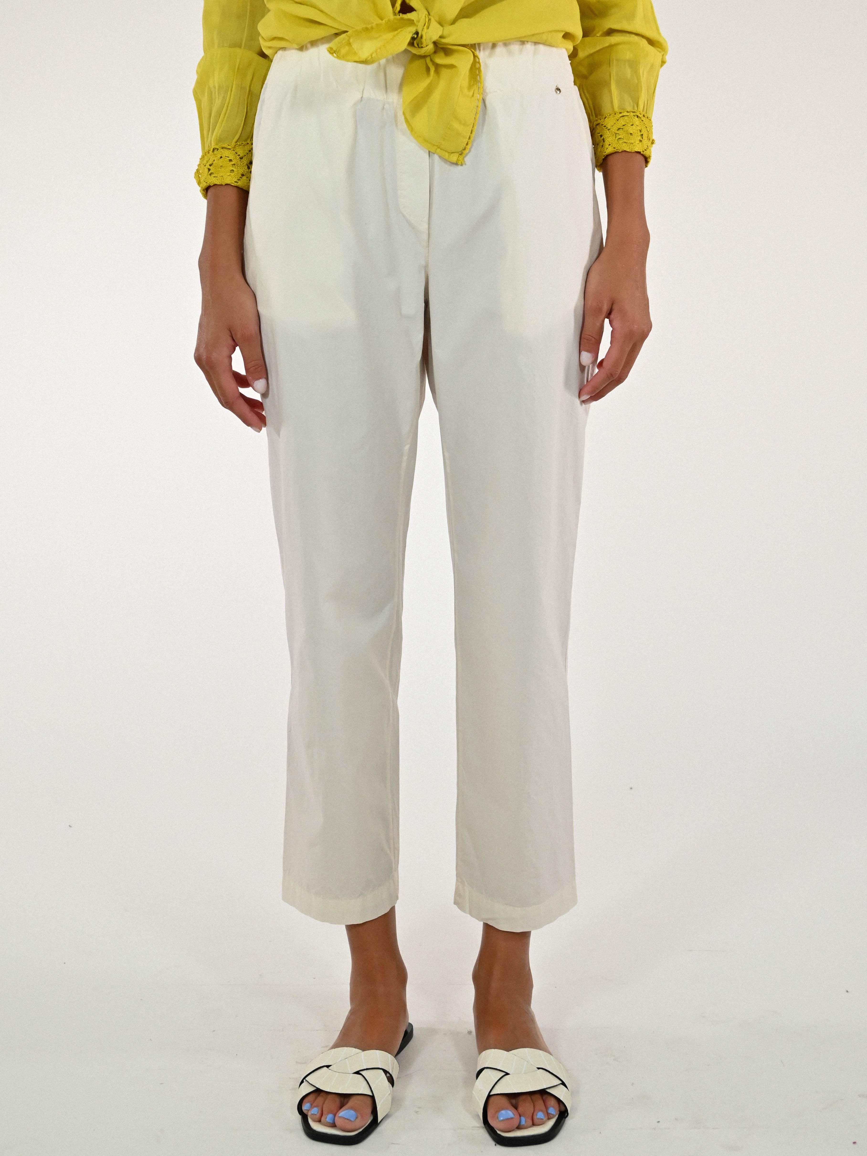 Pantalone elastico vita cotone burro P1107023 BURRO LALTRA|STORIA 