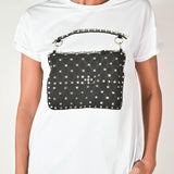Maglia borsa con applicazioni cotone M1488-T115S443BI23 BIANCO LALTRA|STORIA 