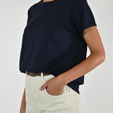 T-shirt girocollo cotone blu M1488-TP-BAS11 BLU LALTRA|STORIA 
