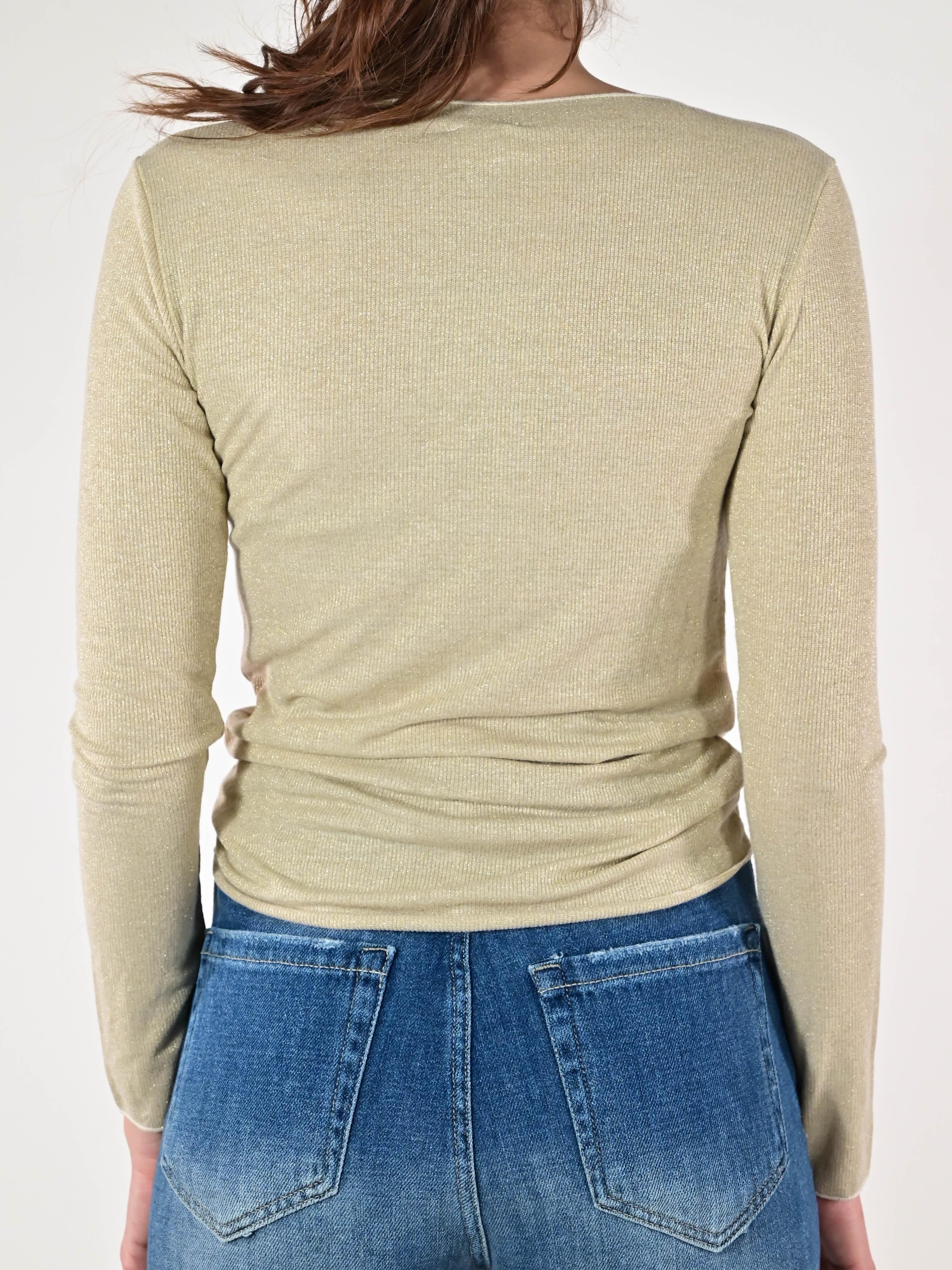 Maglia coste lurex frullino oro JS12635/9178 ORO LALTRA|STORIA 